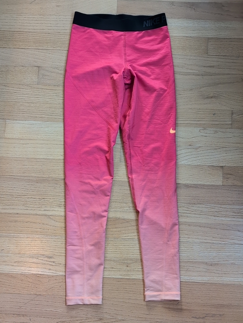 Nike Pro Hyperwarm Girls' Pink Gradient Leggings